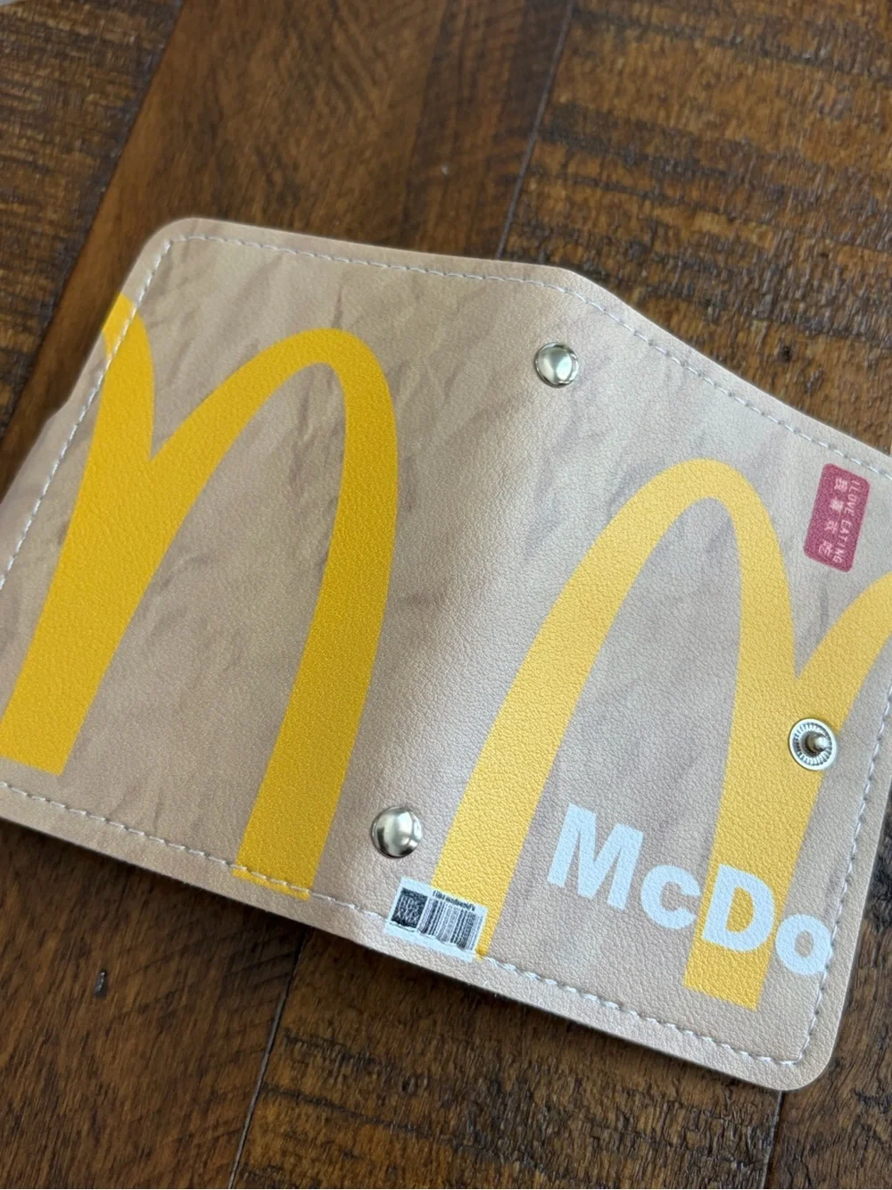 Beige & Yellow Snap Wallet Card Holder